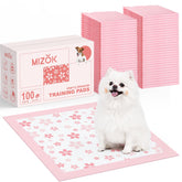 MIZOK puppy pads with pink cherry blossom design create a calm, inviting potty area.