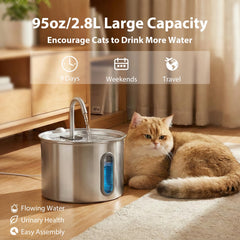 MJYNITE cat fountain assembly angle shows easy setup and cleaning.