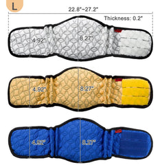 Mkono male dog belly band in white demonstrates leak-proof base for preventing accidents.