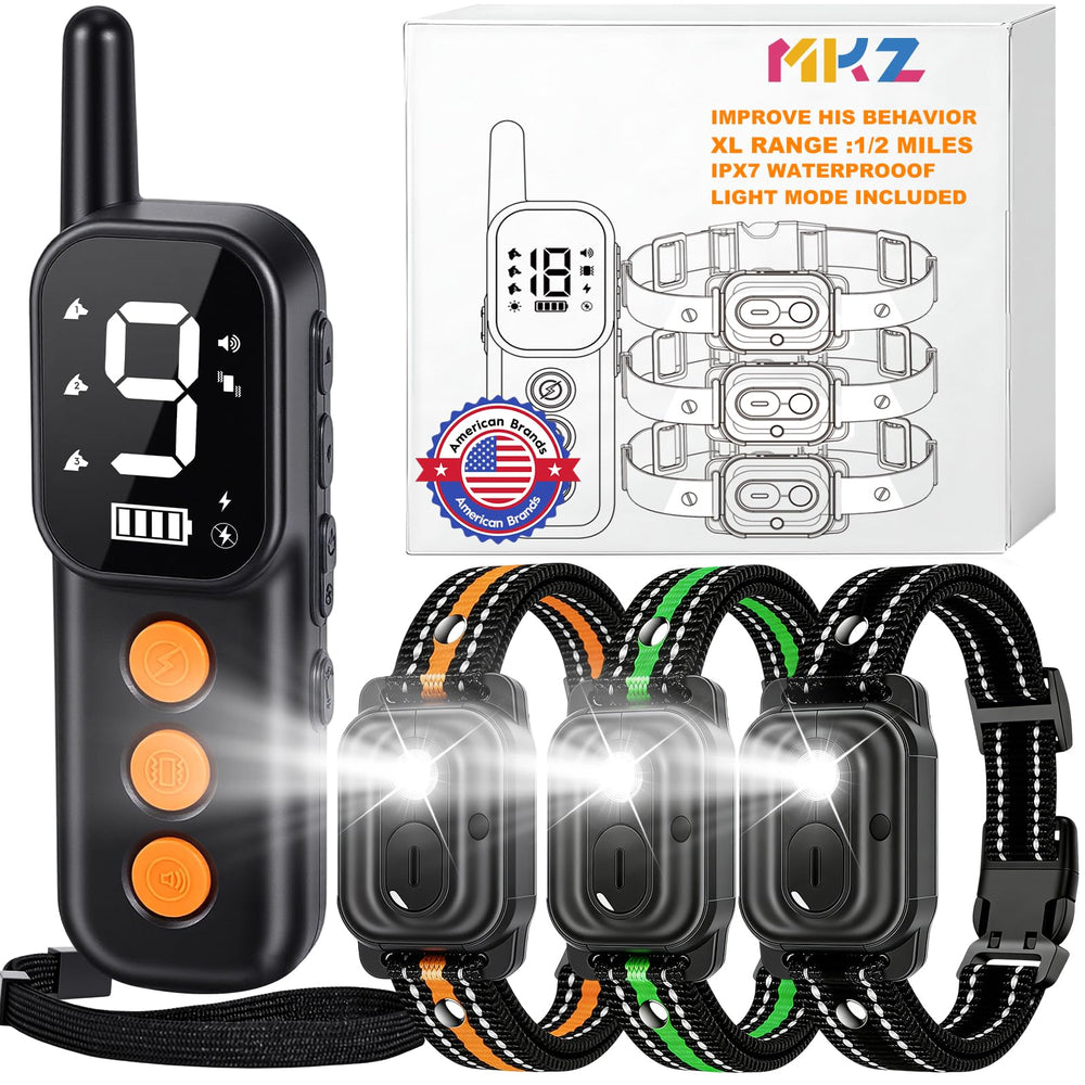 MKZ dog training collar with remote for precise, stress-free training sessions