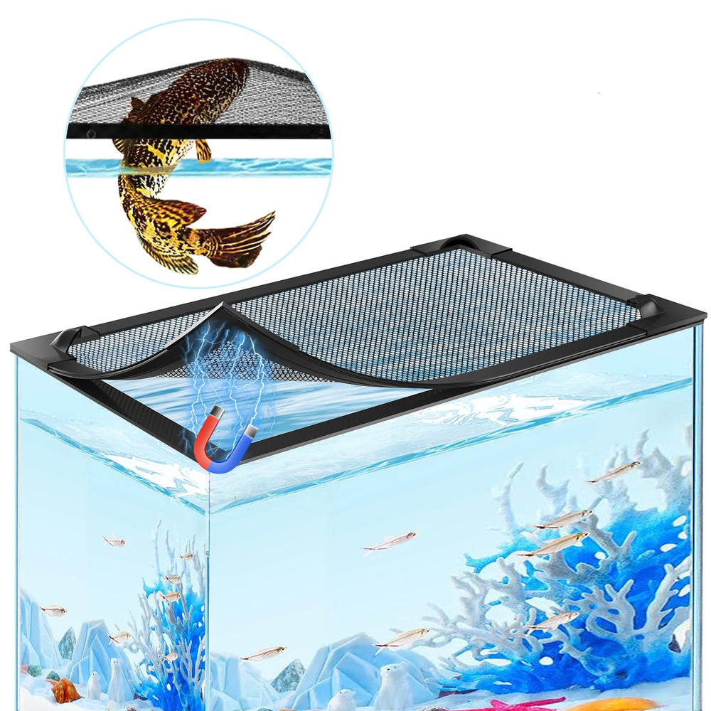 MLEJU magnetic aquarium cover lid with strong magnets for secure fit.
