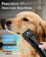 M&M STAR low noise motor helps calm anxious dogs during grooming