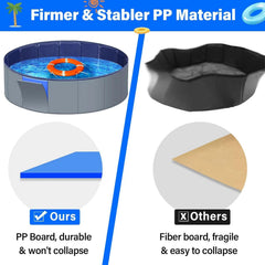 MMdipon XL dog pool filled with water for cooling time