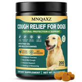 MNQAXZ Dog Cough Relief Chews bottle front promoting breathing support