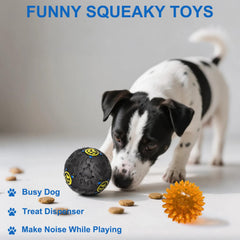 Mnubsrva squeaky treat ball invites playful sounds and slow-feeding style.