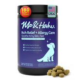 Mo & Haku allergy relief chews bottle front for itch support.