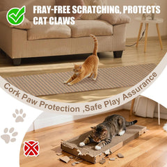 Mocherpion cork-cardboard dual-texture scratcher encourages play while protecting furniture