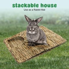 MODEMODE folded seagrass hut used as a soft mat for resting