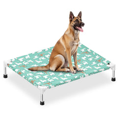 Modorki alpaca print elevated dog bed with stylish pattern for medium dogs