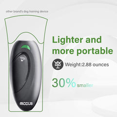 MODUS button operation focuses dog's attention without shouting.
