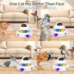 MOHAYA 4in1 cat toy feather stimulating batting and focus