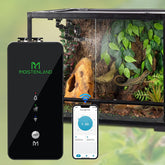 Moistenland Mister terrarium setup demonstrates easy mounting for consistent humidity.