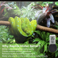 Moistenland misting system with adjustable nozzles for flexible coverage in enclosures.