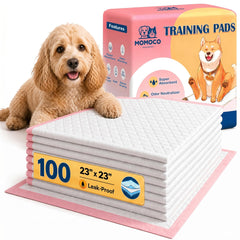 MoMoCo Pink Puppy Pads 23x23 top surface, absorbent material ideal for training.