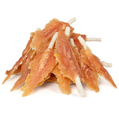MON2SUN Dog Rawhide Twist close-up of chicken-wrapped chew for dental care