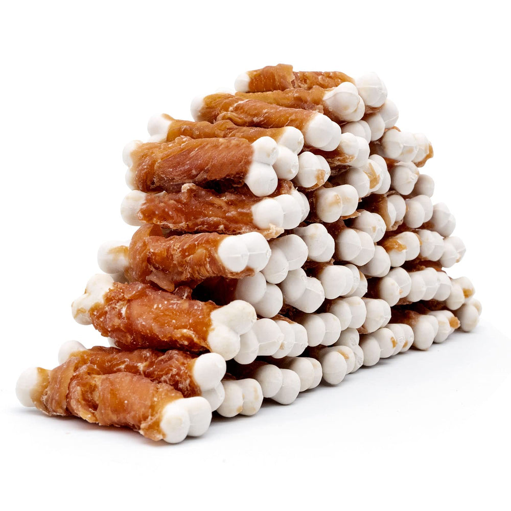 MON2SUN chicken-wrapped calcium bone chew enhances dental cleaning for small dogs