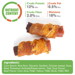 MON2SUN natural ingredients closeup lists real chicken, duck, beef.