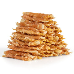 MON2SUN rawhide-free dog treats with 4-inch chicken-wrapped cod fillet for small dogs.
