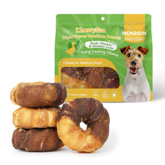 MON2SUN wrapped donut with duck, chicken, liver for durable chew on medium and large dogs