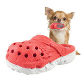 MONDOTOY slipper shape dog toy provides durable chewing for puppies.