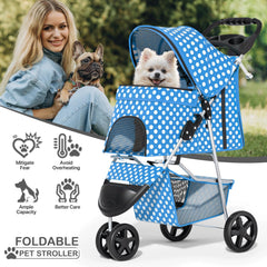 MoNiBloom pet stroller rear brakes securely hold on slopes.