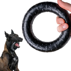Monster K9 indestructible ring toy close-up shows durable rubber for power chewers