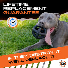 Monster K9 Ring Ball with textured surface for grip and fetch.