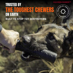 Monster K9 Heavy-duty natural rubber Stick Dog Toy side view for intense chewing.