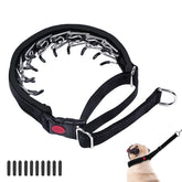 Monstoyo Martingale collar front view—rugged nylon for training control.
