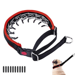 Monstoyo Martingale Collar shows hidden no-pull design for calmer leash walks.