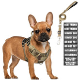 MOOGROU tactical dog harness front view with adjustable straps for a secure fit.