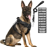 MOOGROU tactical dog harness shown on a large dog for controlled training and walking