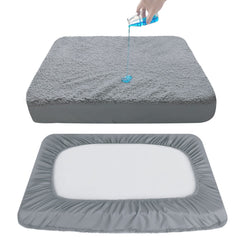 Moonsea dog bed cover elastic-fit 29x41 stays snug on standard beds.