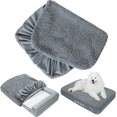 Moonsea dog bed cover with soft-plush-fabric for cozy pet comfort.
