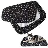 Moonsea waterproof dog bed cover with star print, front view, protects against spills.