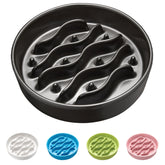 MOPANG ceramic slow feeder bowl in black with 8-inch size promotes mindful eating.