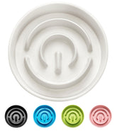 MOPANG ceramic slow-feeder bowl in plain white 8in for medium dogs