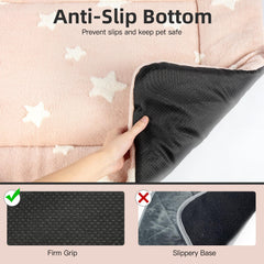 Mora Pets anti-slip dog bed keeps puppies in place during activity.