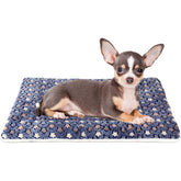 Mora Pets dog bed crate pad with dark blue star print for crate comfort