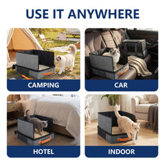MORAIS collapsible litter box with splash guard in gray.