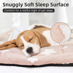 Mora Pets washable kennel pad in pink eases cleanup.