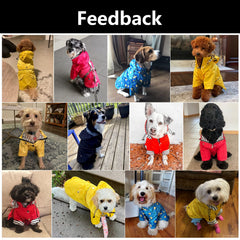 Morezi dog raincoat side view showing adjustable fit and leg coverage.
