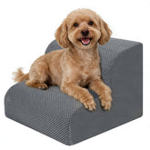 MOREZZF dog stairs 2-steps reach 11.8 inches for easy bed access.