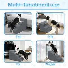 MOREZZF dog stairs foldable design for compact storage between uses.