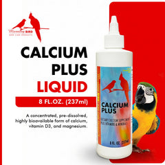 Morning Bird Calcium Plus Liquid bottle pour enables quick feeding.