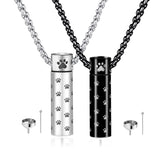 MOROTOLE dog urn necklace with paw print pendant highlighting memorial keepsake for pet ashes.