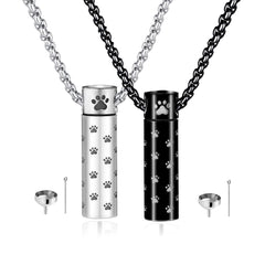 MOROTOLE dog urn necklace with paw print pendant highlighting memorial keepsake for pet ashes.