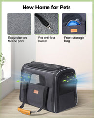 Morpilot cat carrier foldable bowl attached for hydration on the go.