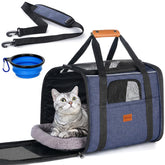 Morpilot pet travel carrier full view shows roomy interior for large cats and medium dogs.