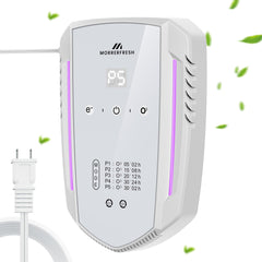 Morrerfresh cat litter deodorizer device plugged into wall outlet neutralizes odors